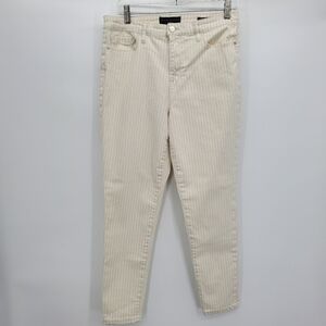 Sanctuary ivory social ankle skinny high rise railroad stripe jeans size 30